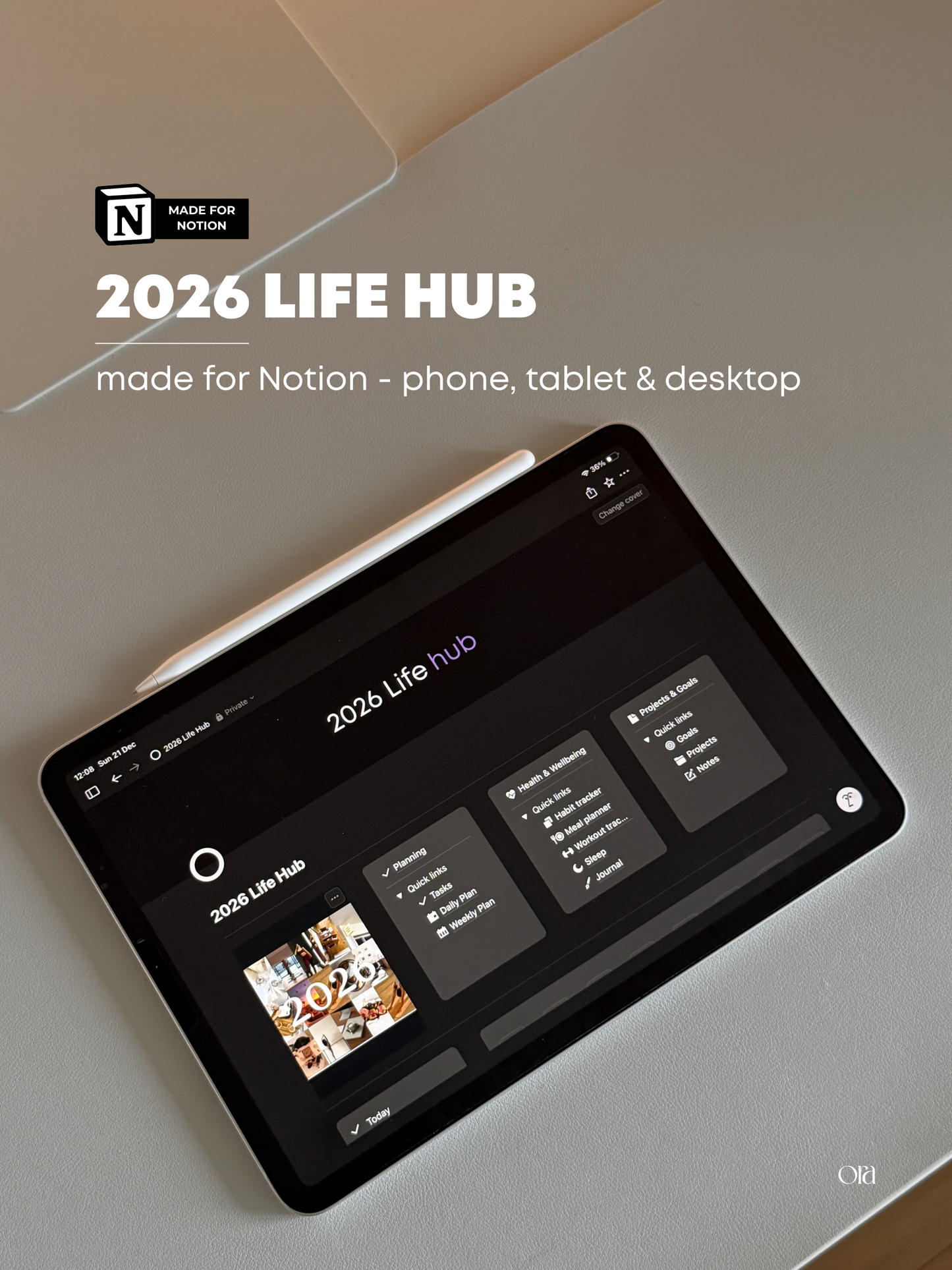 2026 LIFE HUB | TEMPLATE MADE FOR NOTION