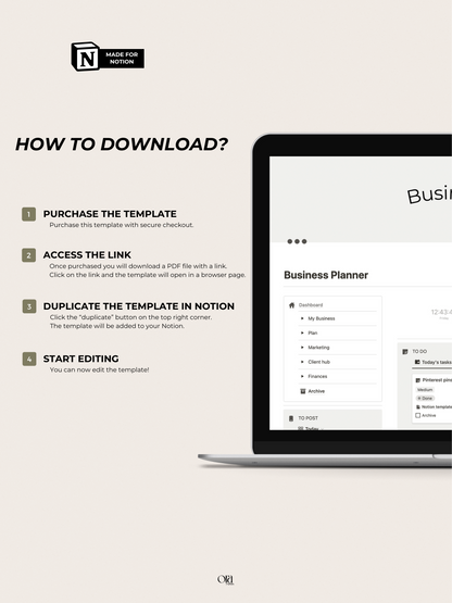 BUSINESS PLANNER | TEMPLATE MADE FOR NOTION