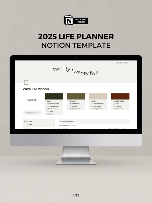 2025 LIFE PLANNER | TEMPLATE MADE FOR NOTION