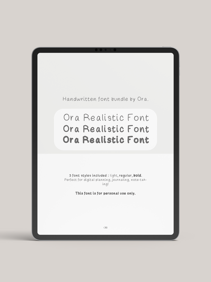 FONT BUNDLE | ORA REALISTIC FONT | LIGHT, REGULAR, BOLD