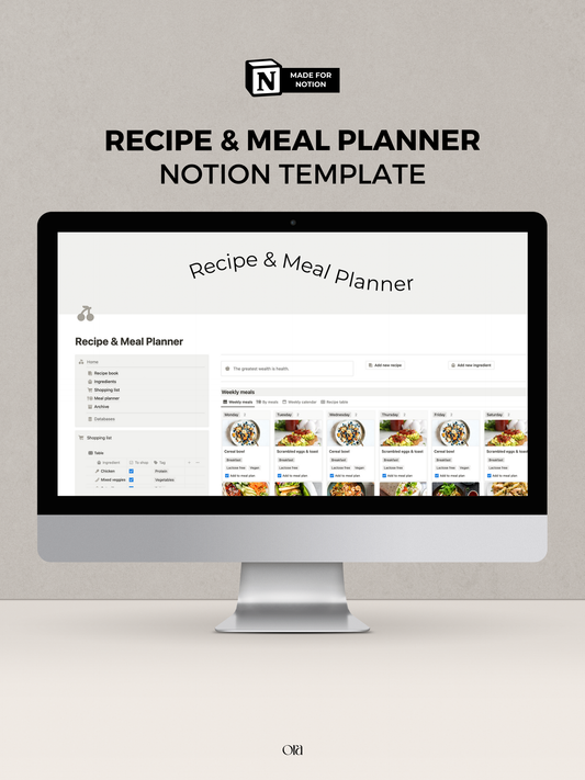 RECIPE & MEAL PLANNER | TEMPLATE MADE FOR NOTION