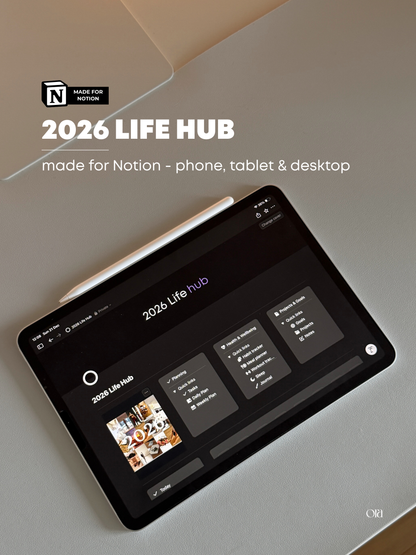 2026 LIFE HUB | TEMPLATE MADE FOR NOTION