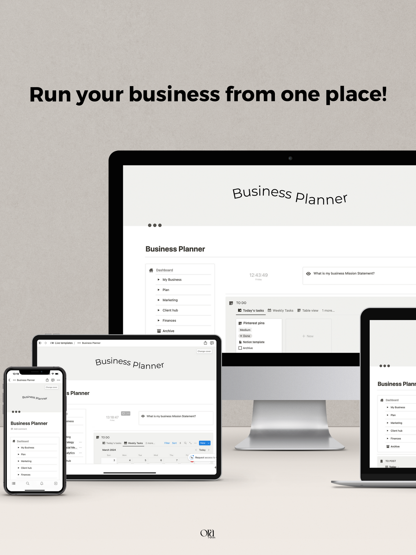 BUSINESS PLANNER | TEMPLATE MADE FOR NOTION
