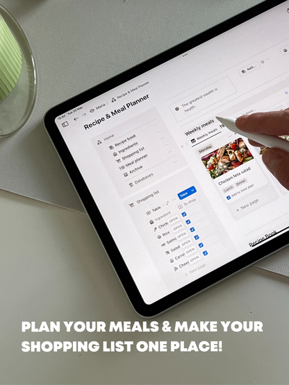 RECIPE & MEAL PLANNER | TEMPLATE MADE FOR NOTION