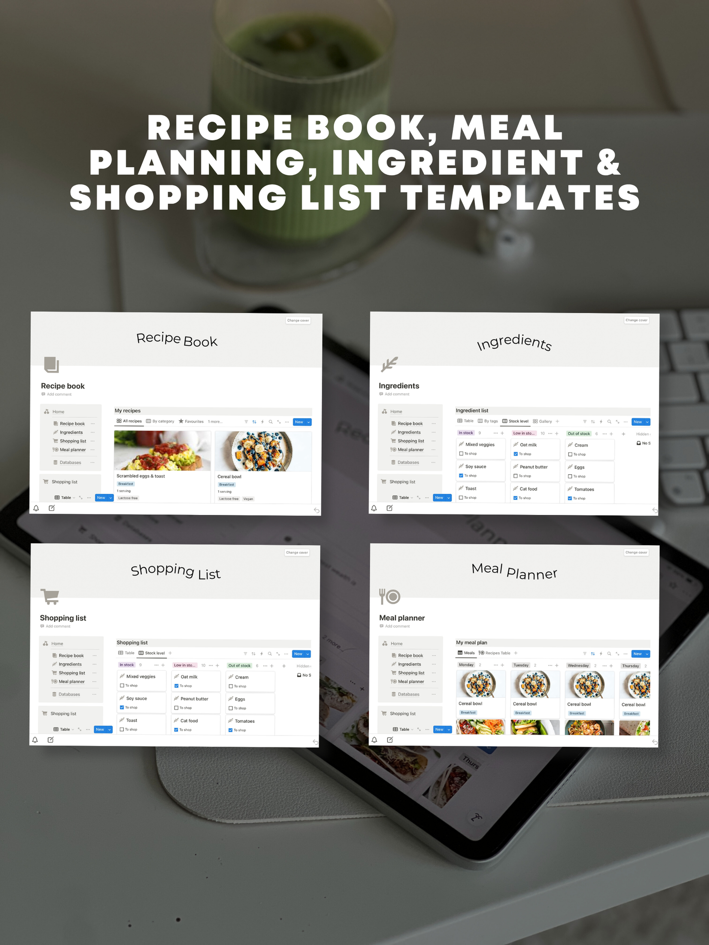 RECIPE & MEAL PLANNER | TEMPLATE MADE FOR NOTION
